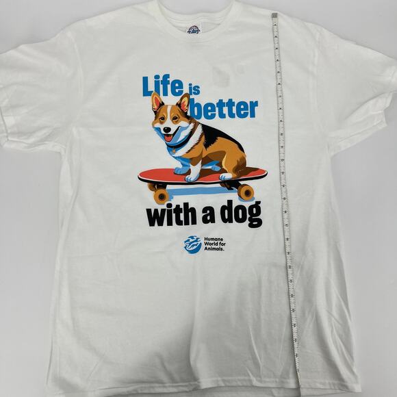 Life is Better With a Dog Delta Pro Weight Label Cotton T Shirt Size L - Picture 6 of 9